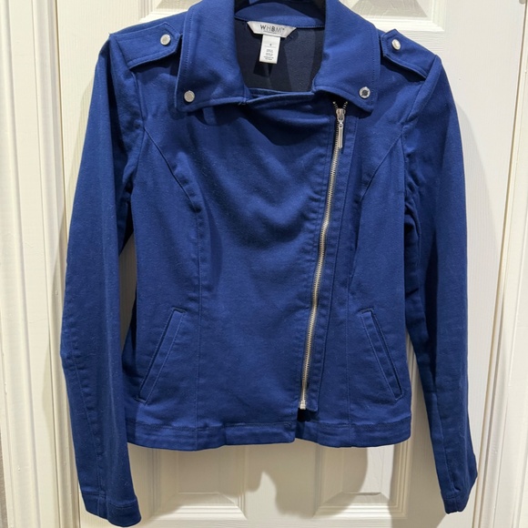 White House Black Market royal blue Moto jacket—Size 4 - Picture 2 of 4